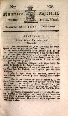 Münchener Tagblatt Montag 27. August 1832