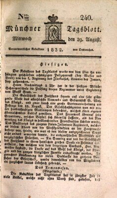 Münchener Tagblatt Mittwoch 29. August 1832