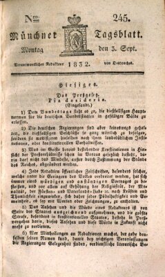 Münchener Tagblatt Montag 3. September 1832