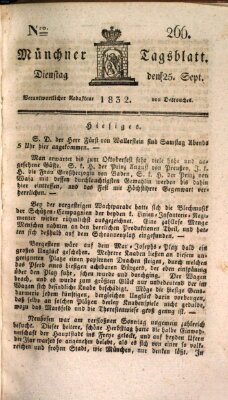 Münchener Tagblatt Dienstag 25. September 1832