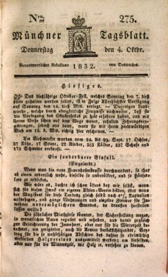 Münchener Tagblatt Donnerstag 4. Oktober 1832