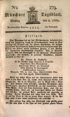 Münchener Tagblatt Montag 8. Oktober 1832