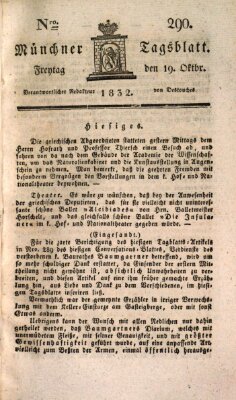 Münchener Tagblatt Freitag 19. Oktober 1832