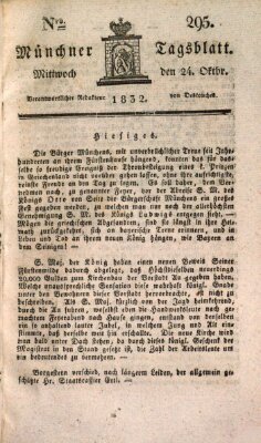 Münchener Tagblatt Mittwoch 24. Oktober 1832