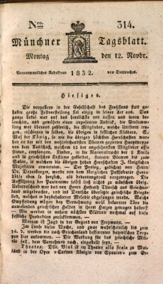 Münchener Tagblatt Montag 12. November 1832