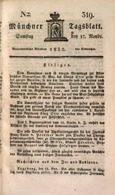 Münchener Tagblatt Samstag 17. November 1832