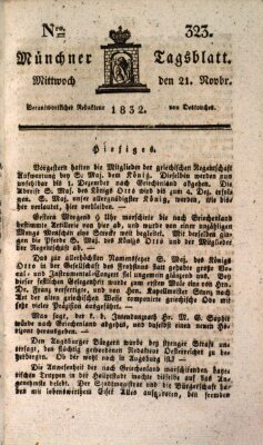 Münchener Tagblatt Mittwoch 21. November 1832