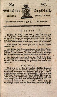 Münchener Tagblatt Sonntag 25. November 1832