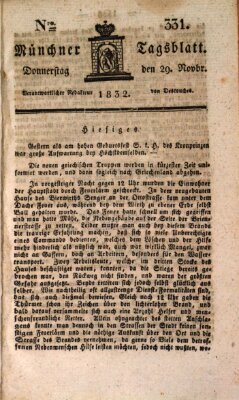 Münchener Tagblatt Donnerstag 29. November 1832