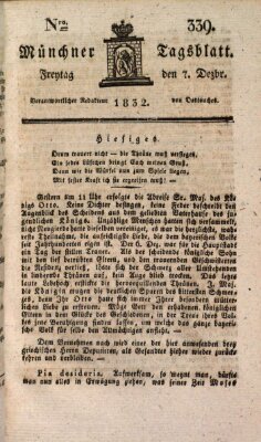 Münchener Tagblatt Freitag 7. Dezember 1832