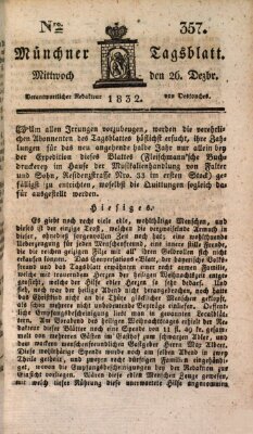 Münchener Tagblatt Mittwoch 26. Dezember 1832