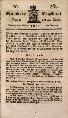 Münchener Tagblatt Montag 31. Dezember 1832