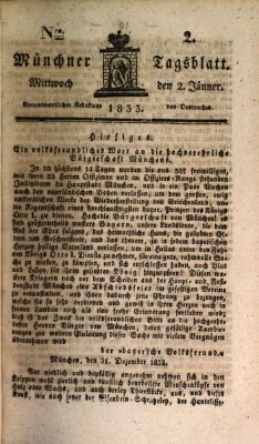 Münchener Tagblatt Mittwoch 2. Januar 1833