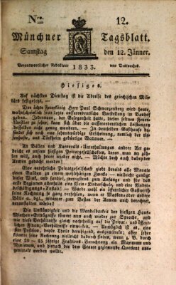 Münchener Tagblatt Samstag 12. Januar 1833