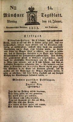 Münchener Tagblatt Montag 14. Januar 1833