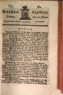 Münchener Tagblatt Dienstag 15. Januar 1833