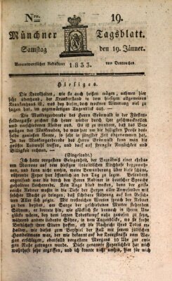 Münchener Tagblatt Samstag 19. Januar 1833