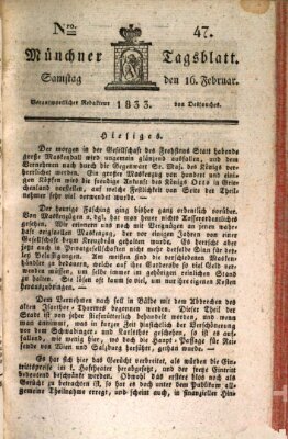 Münchener Tagblatt Samstag 16. Februar 1833