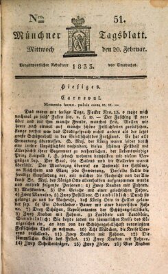 Münchener Tagblatt Mittwoch 20. Februar 1833
