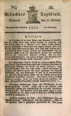 Münchener Tagblatt Mittwoch 27. Februar 1833