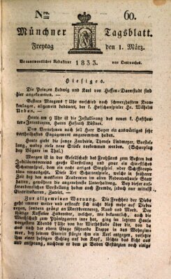 Münchener Tagblatt Freitag 1. März 1833