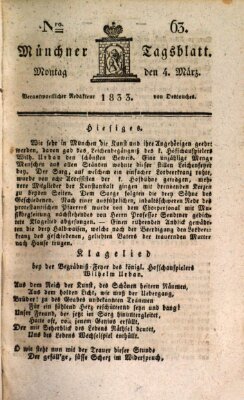 Münchener Tagblatt Montag 4. März 1833