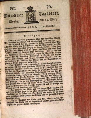 Münchener Tagblatt Montag 11. März 1833