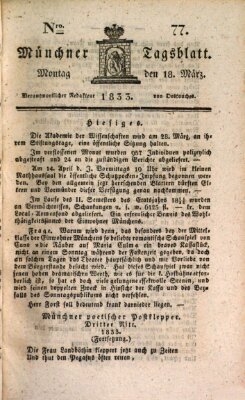 Münchener Tagblatt Montag 18. März 1833