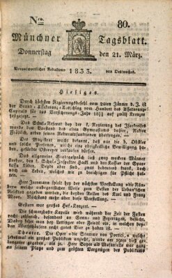 Münchener Tagblatt Donnerstag 21. März 1833