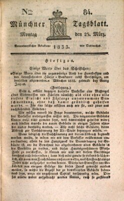 Münchener Tagblatt Montag 25. März 1833