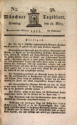 Münchener Tagblatt Sonntag 31. März 1833