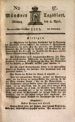 Münchener Tagblatt Montag 8. April 1833