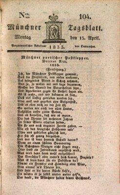 Münchener Tagblatt Montag 15. April 1833