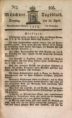 Münchener Tagblatt Dienstag 16. April 1833