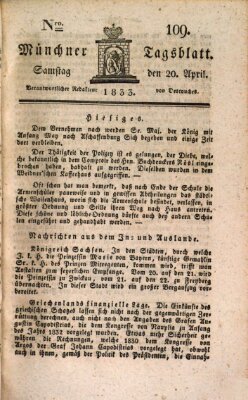 Münchener Tagblatt Samstag 20. April 1833