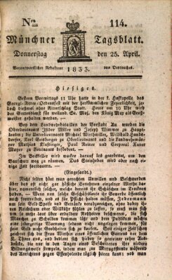 Münchener Tagblatt Donnerstag 25. April 1833