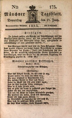 Münchener Tagblatt Donnerstag 27. Juni 1833