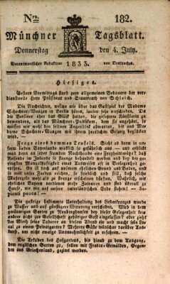 Münchener Tagblatt Donnerstag 4. Juli 1833