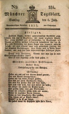 Münchener Tagblatt Samstag 6. Juli 1833