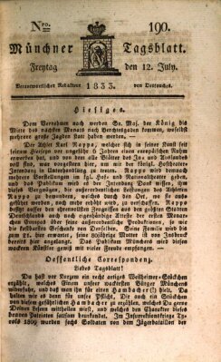 Münchener Tagblatt Freitag 12. Juli 1833