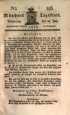 Münchener Tagblatt Donnerstag 18. Juli 1833