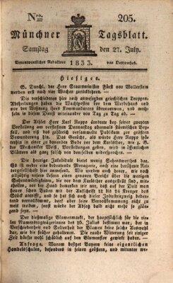 Münchener Tagblatt Samstag 27. Juli 1833