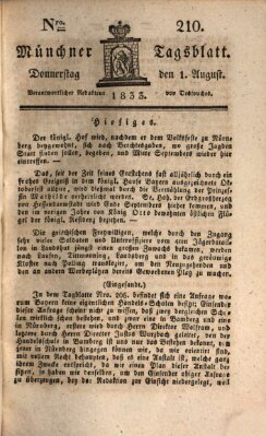 Münchener Tagblatt Donnerstag 1. August 1833