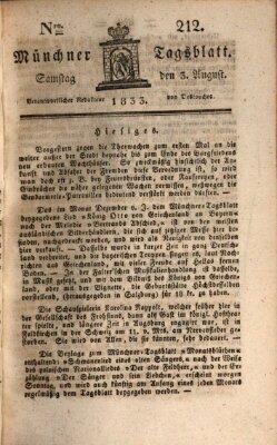 Münchener Tagblatt Samstag 3. August 1833