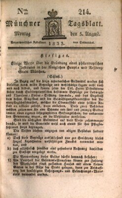 Münchener Tagblatt Montag 5. August 1833