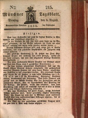 Münchener Tagblatt Dienstag 6. August 1833