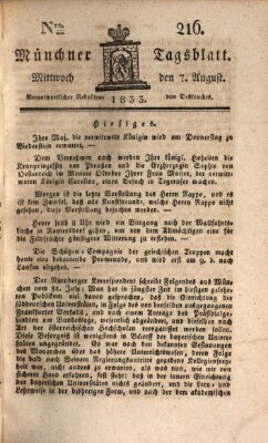 Münchener Tagblatt Mittwoch 7. August 1833