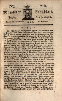 Münchener Tagblatt Freitag 9. August 1833