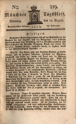 Münchener Tagblatt Sonntag 11. August 1833