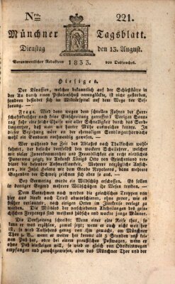 Münchener Tagblatt Dienstag 13. August 1833